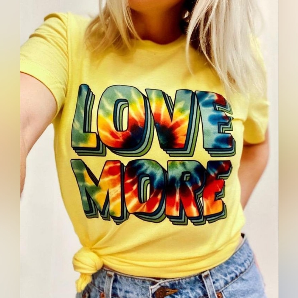New Love More Tie Dye Graphic Tee